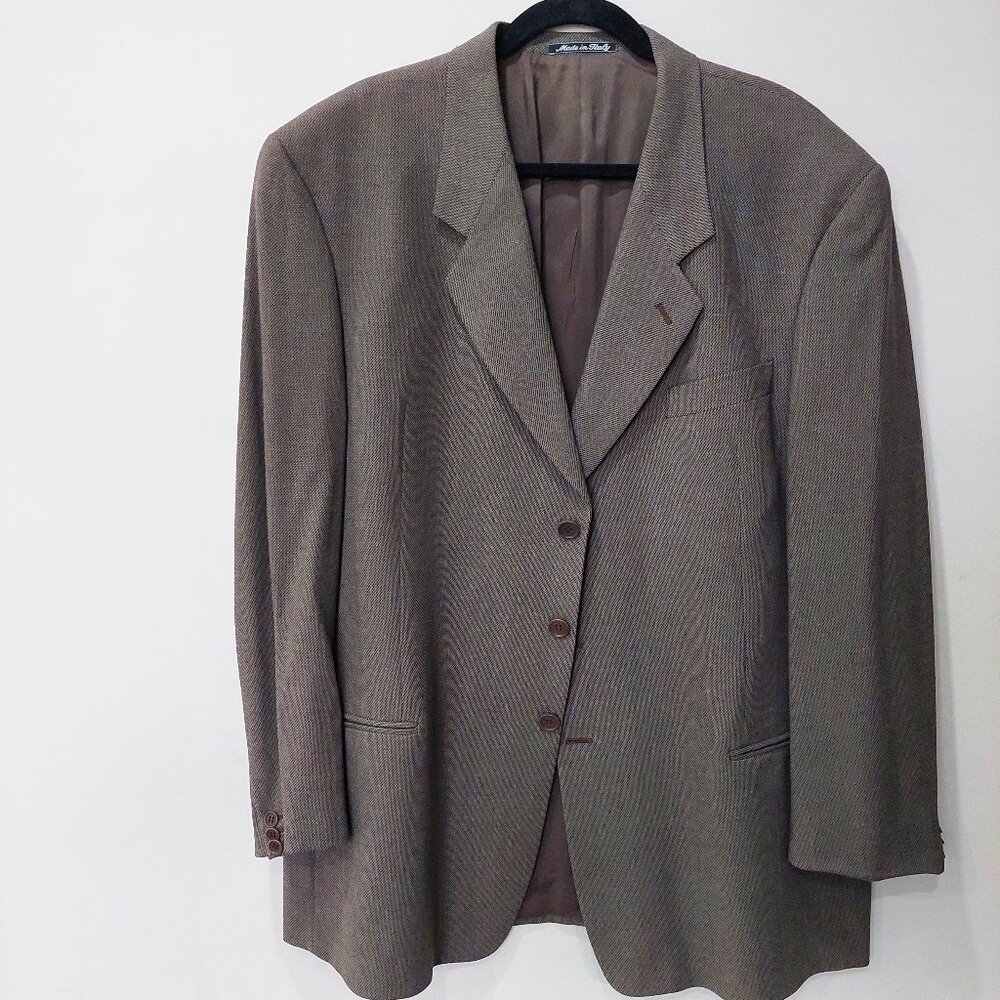 Giorgio Armani Le Collezioni Made In Italy Mens 3-Button Blazer 100% Wool, 48L